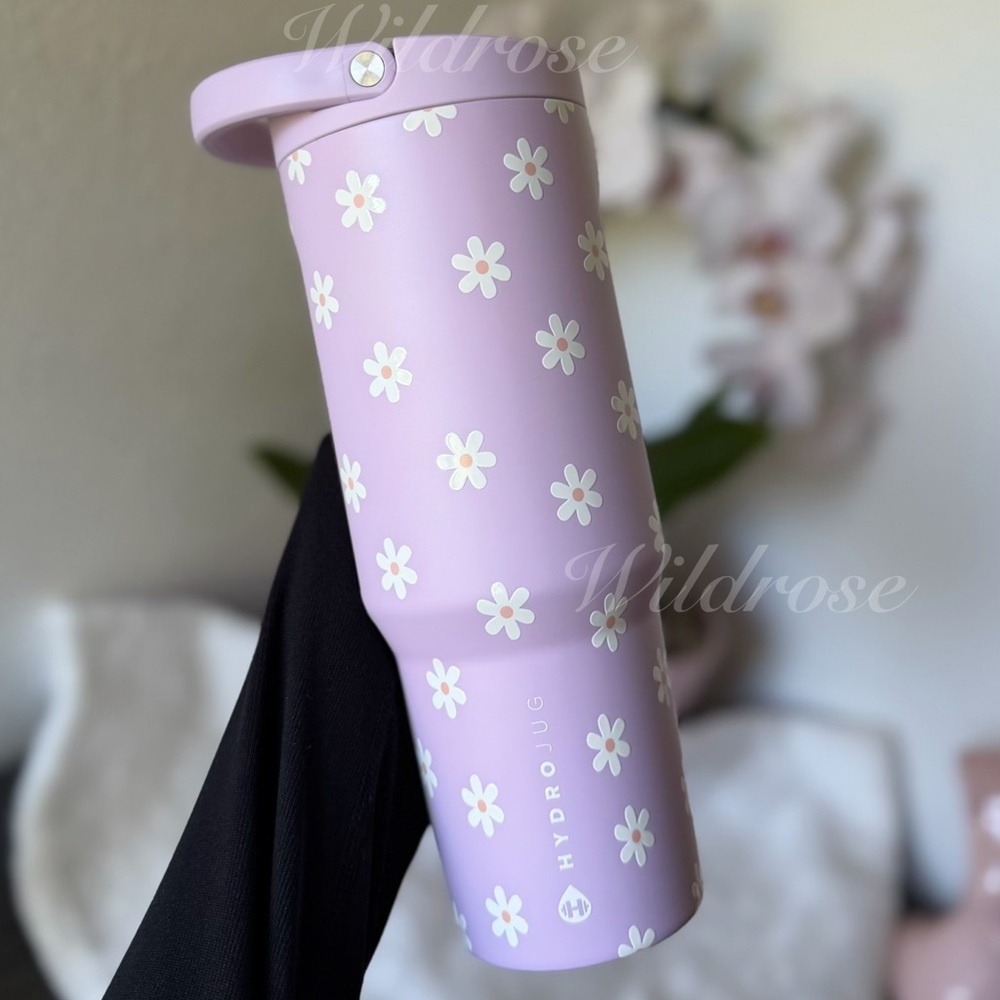 Jane x Hydrojug 32 OZ new sport Traveler lavender purple daisy floral tumbler